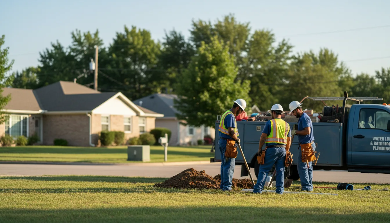 Residential water line and bathroom plumbing service in Boswell, OK
